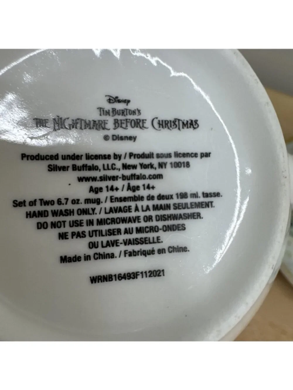 Tim Burtons Nightmare Before Christmas 6.7 Oz Mug & Saucer Set Jack Sally Design - Picture 15 of 16